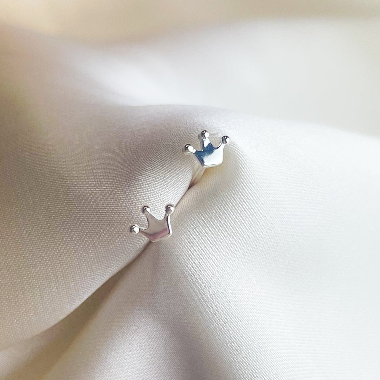 Tiny Crown Stud Earrings