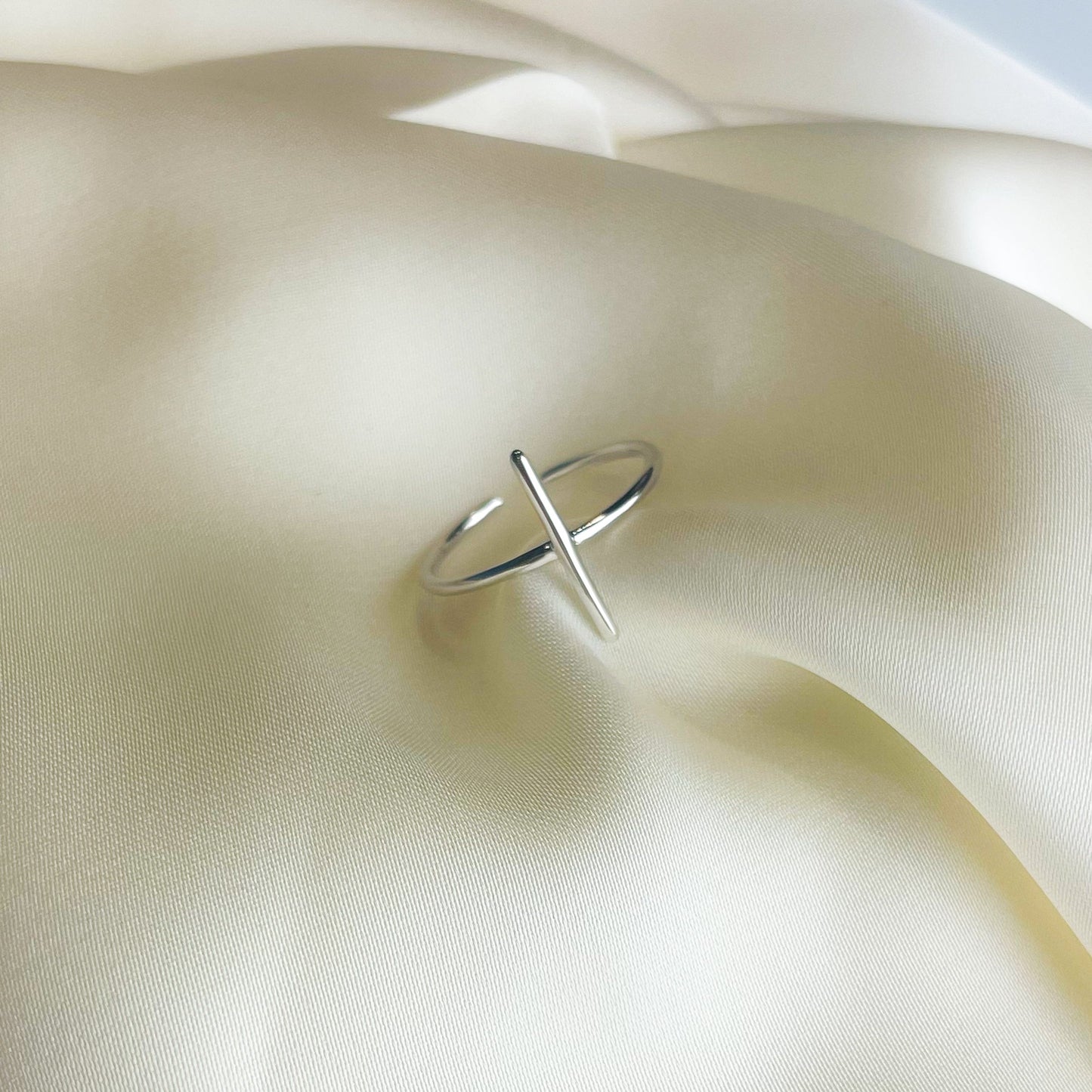 Minimalist Adjustable Cross Ring