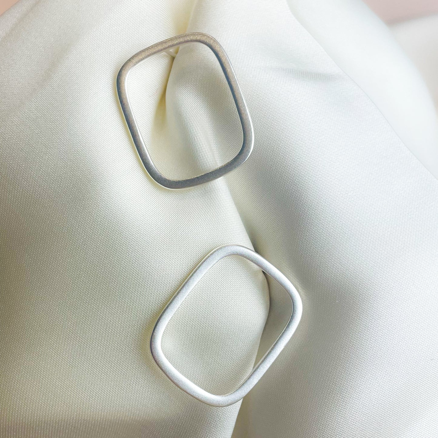 Large Rectangle Stud Earrings