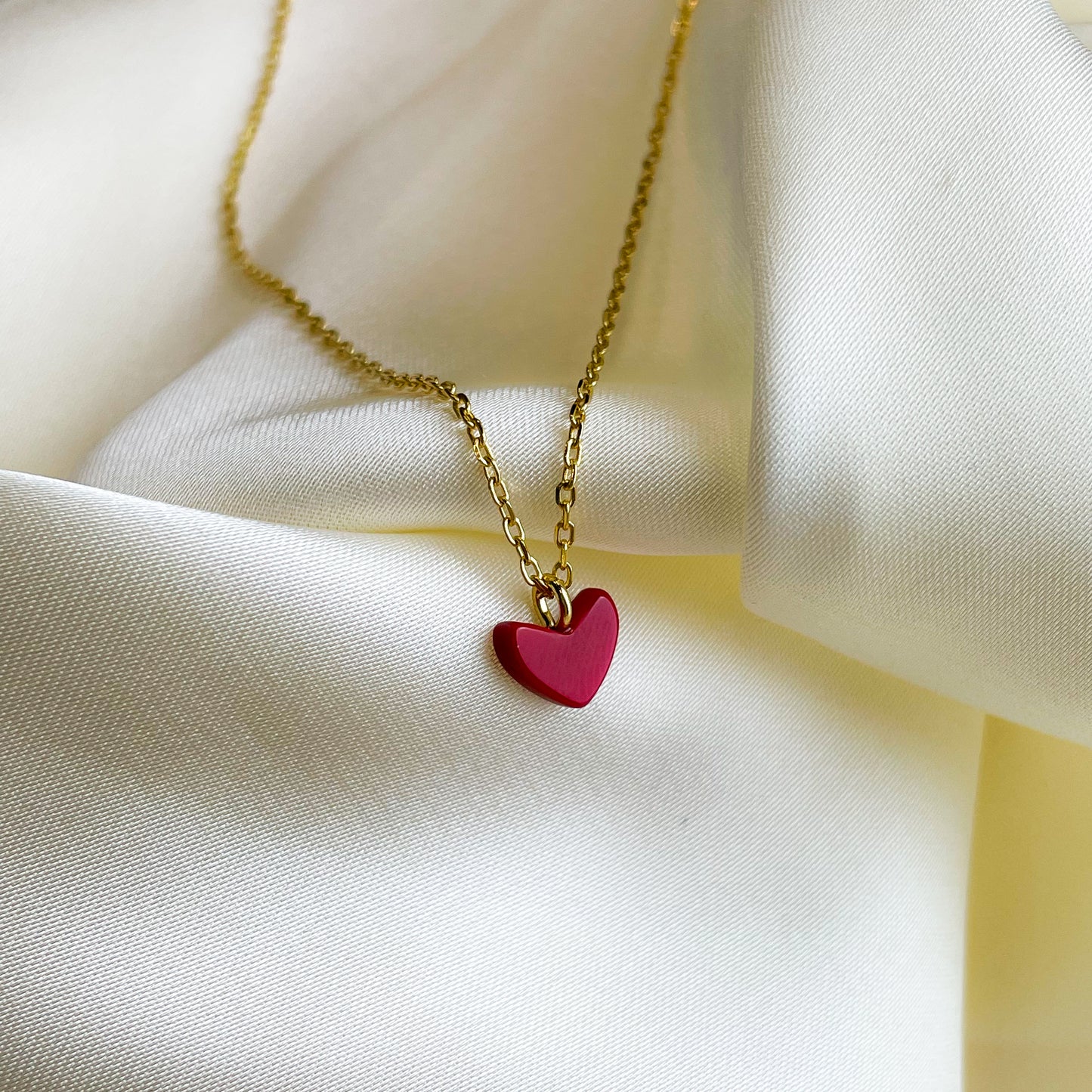Tiny Red Heart Necklace