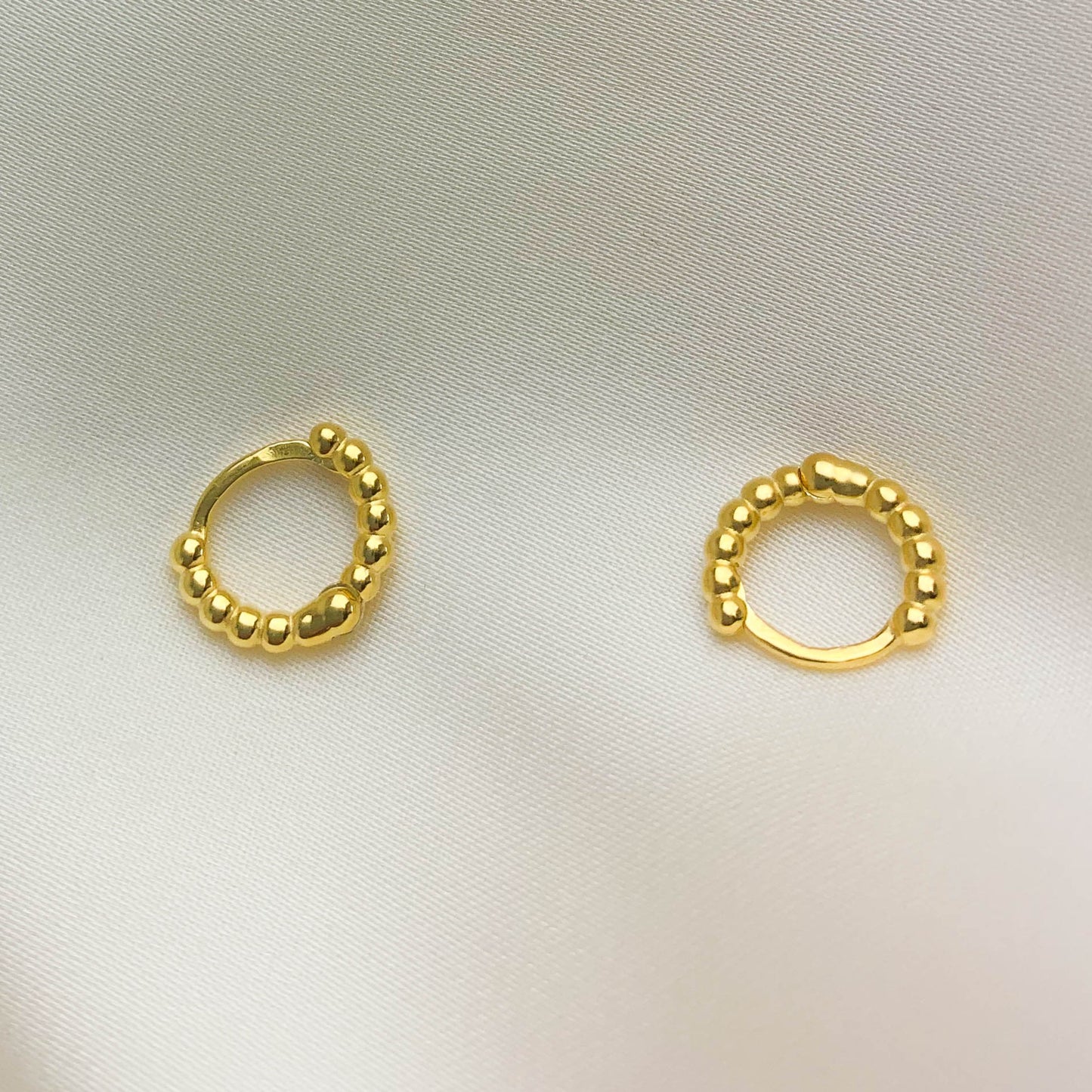 Tiny Hoop Bubble Earrings