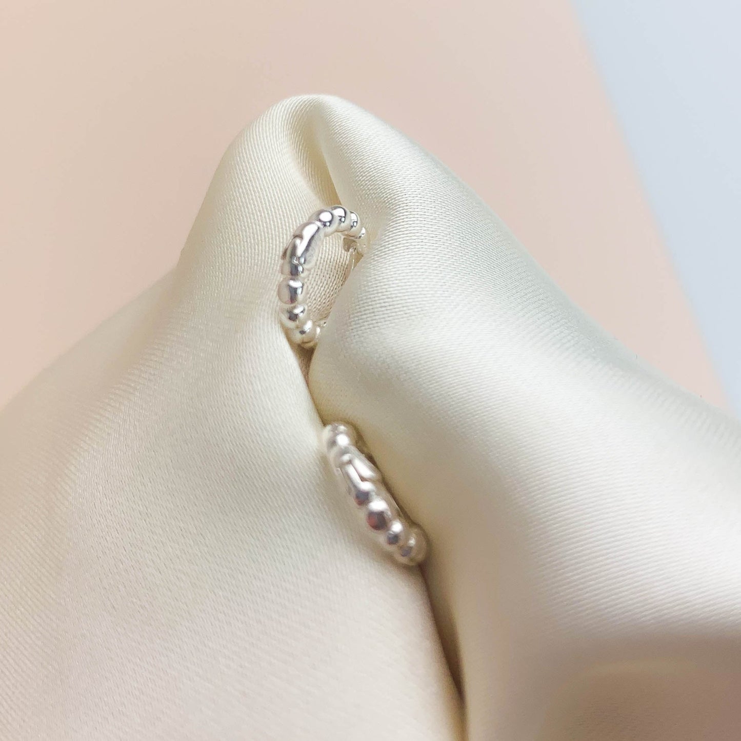 Tiny Hoop Bubble Earrings