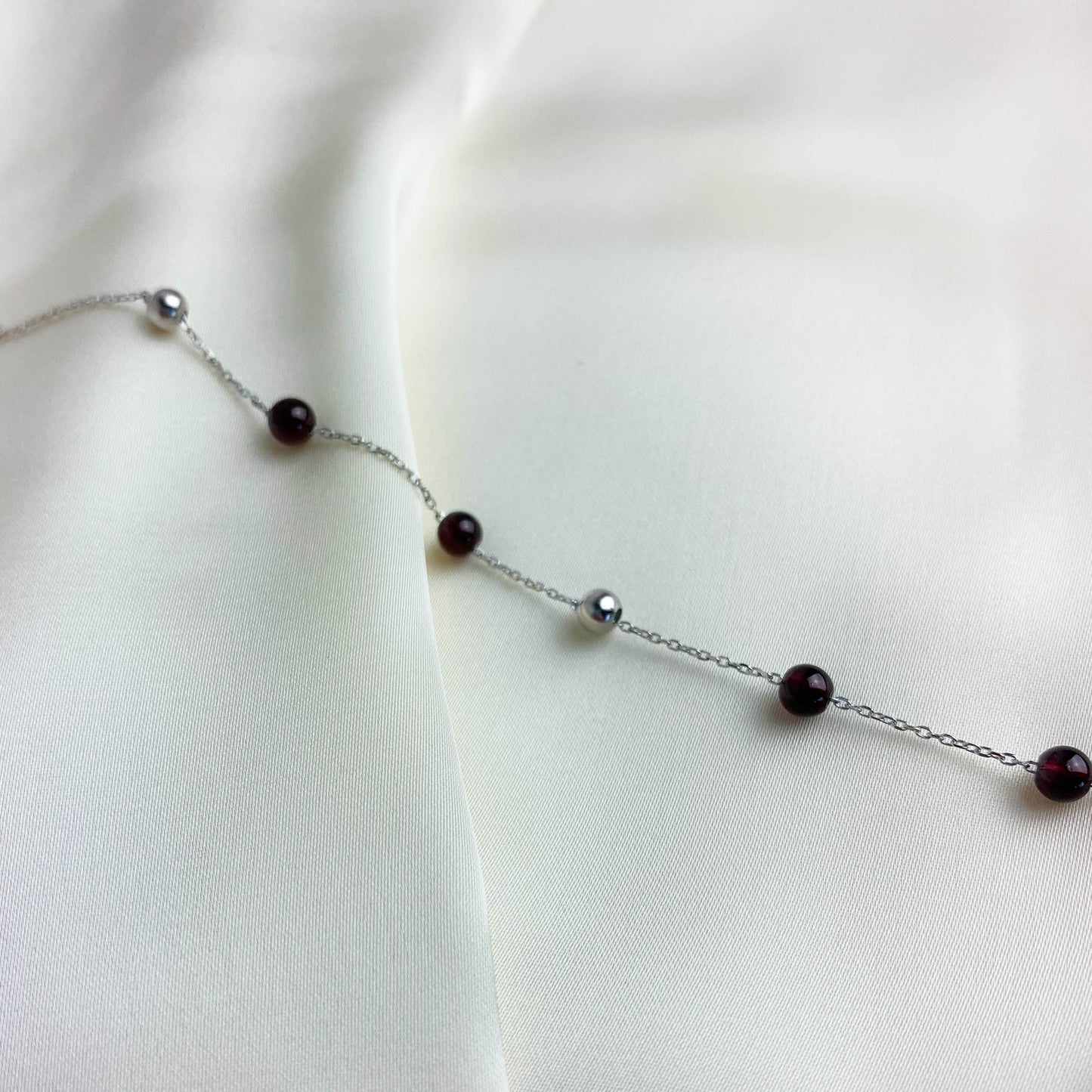 Garnet Colour Beaded Bracelet