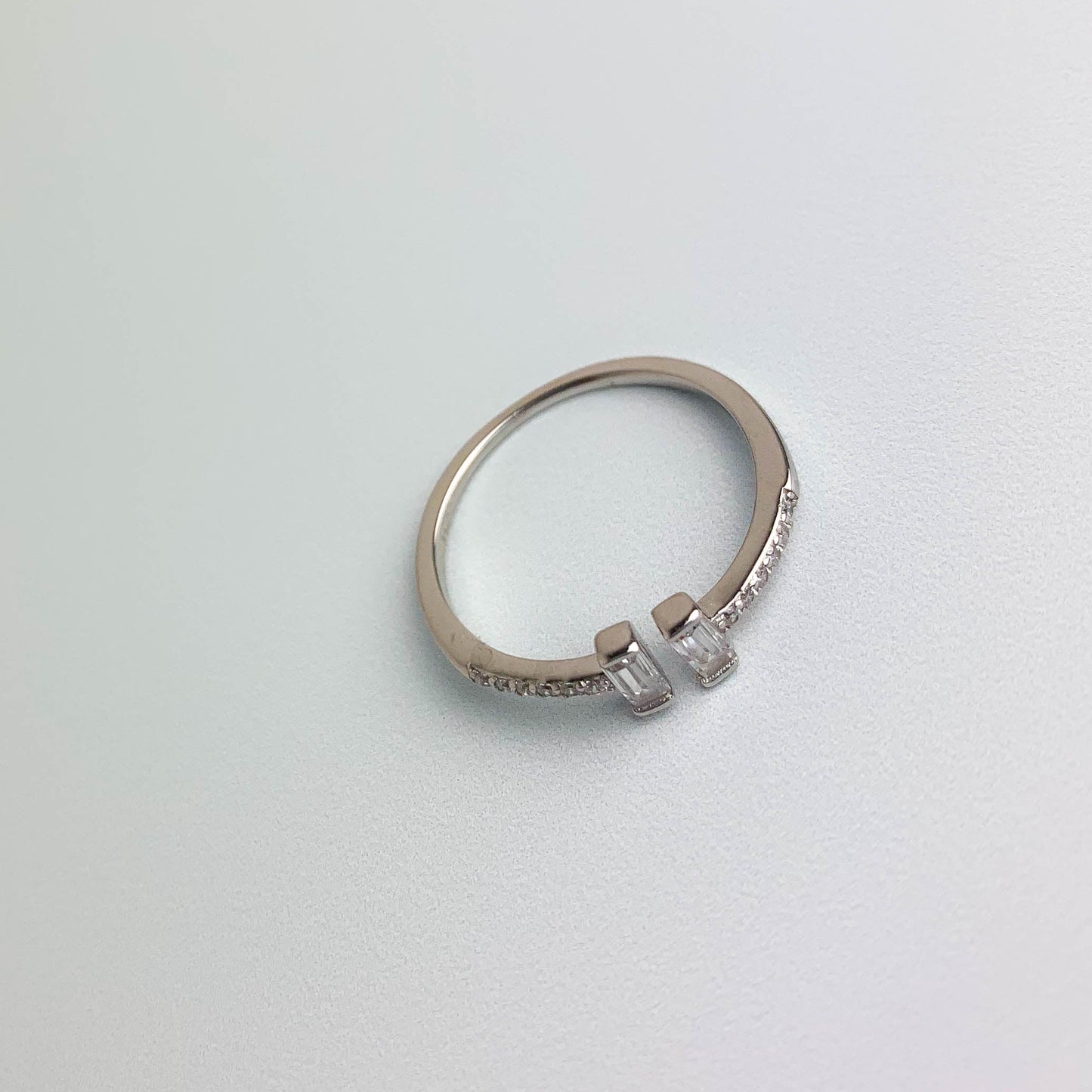 Silver Open T Ring
