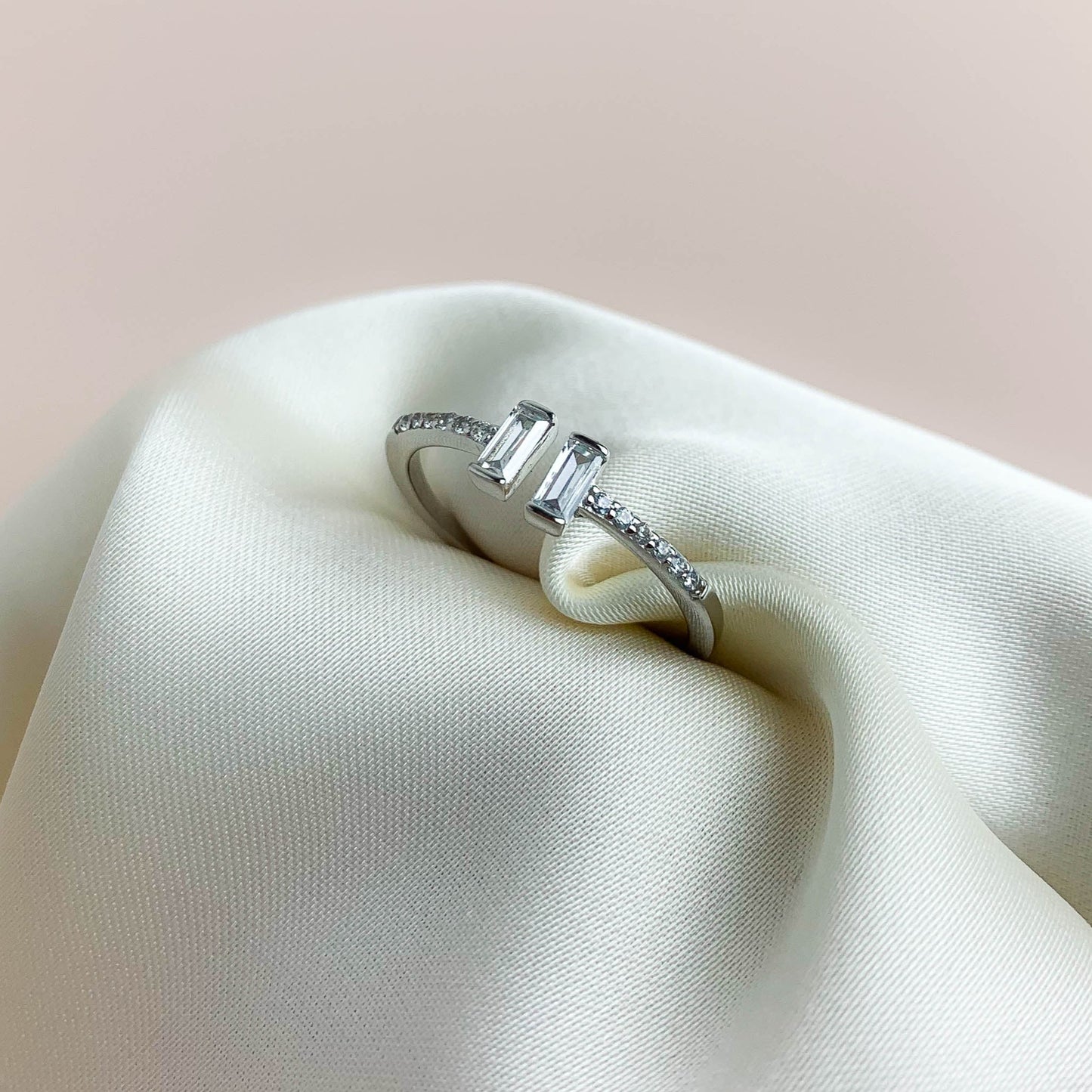 Silver Open T Ring