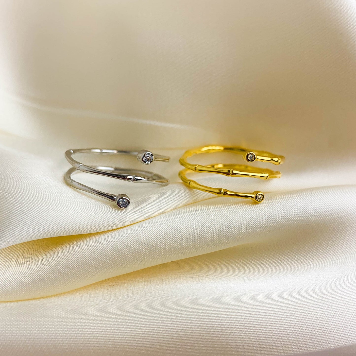 Bamboo Spiral Adjustable Ring