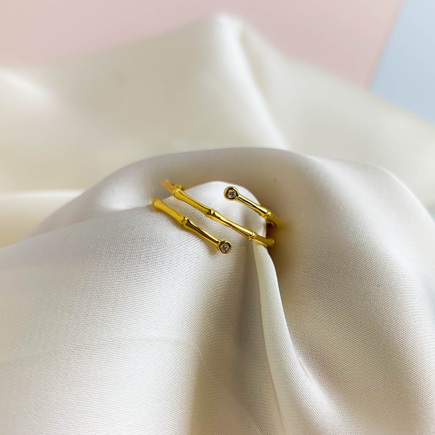 Bamboo Spiral Adjustable Ring