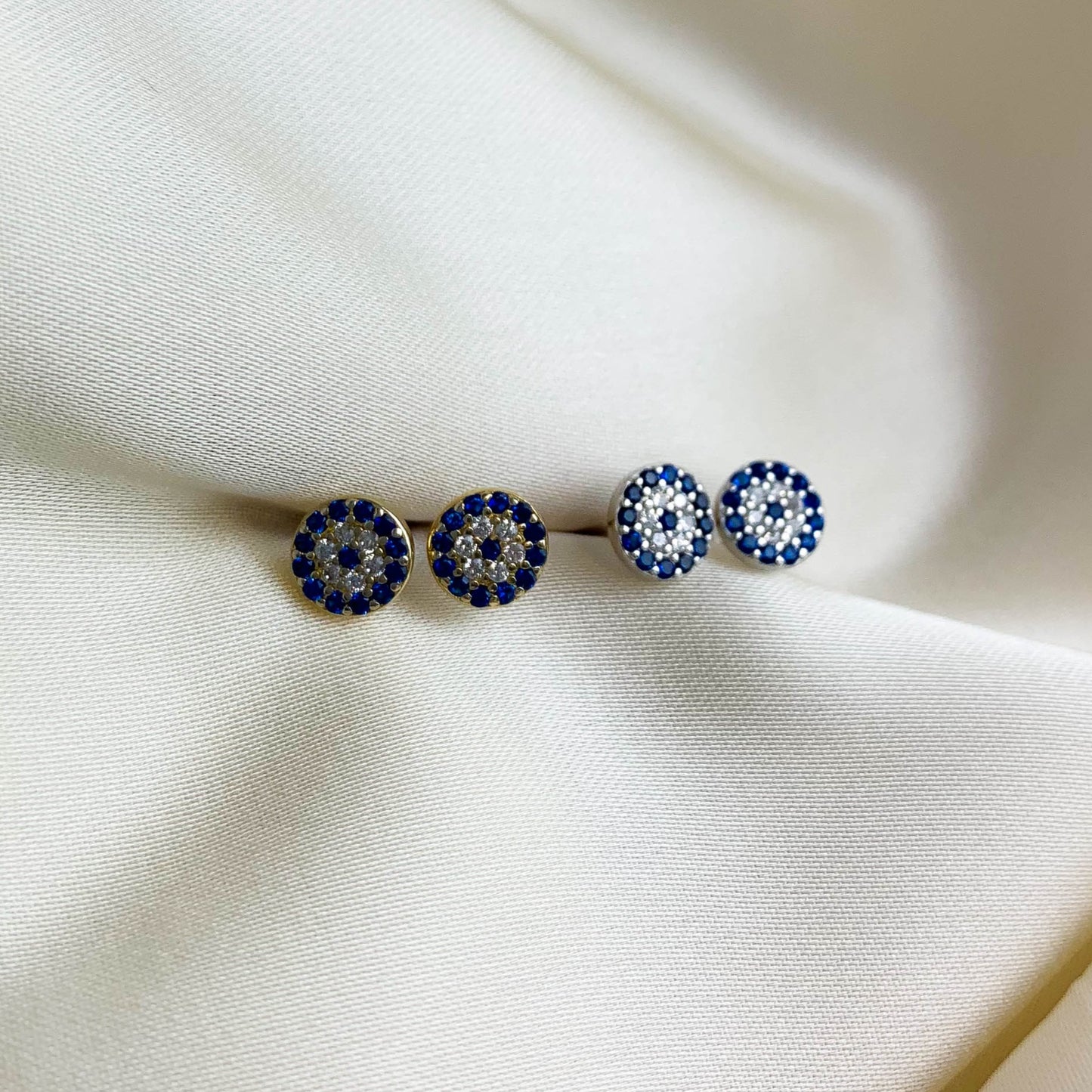 Crystal Evil Eye Stud Earrings