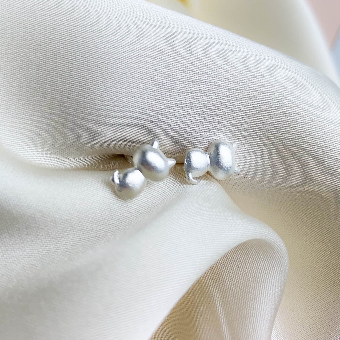 Cat Silhouette Stud Earrings