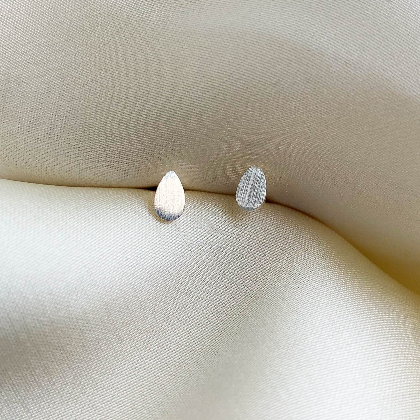 Brushed Silver Weather Stud Earrings