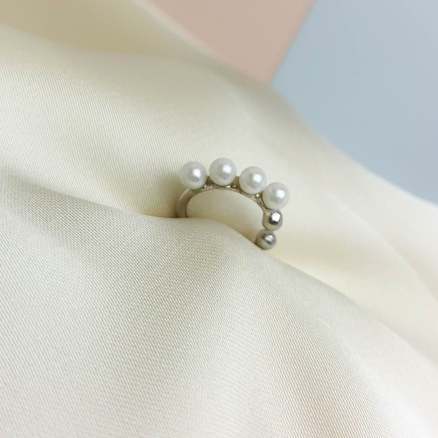Ear Cuff with White Pearls