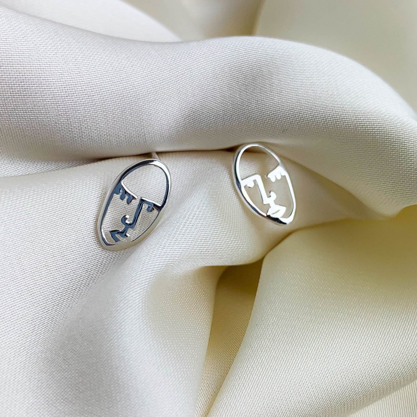 Abstract Face Stud Earrings