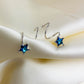 Blue Star Spiral Earrings