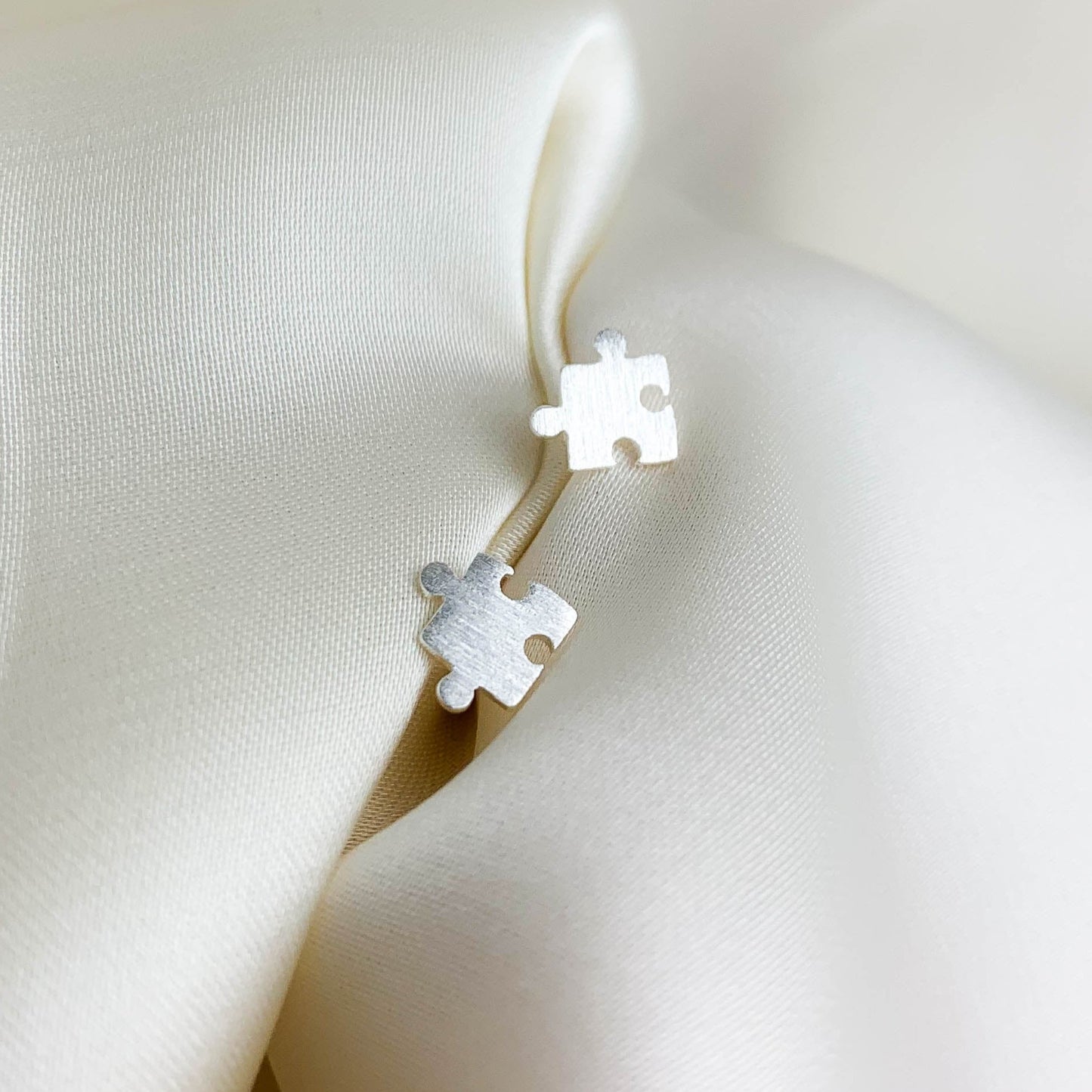 Jigsaw Piece Stud Earrings