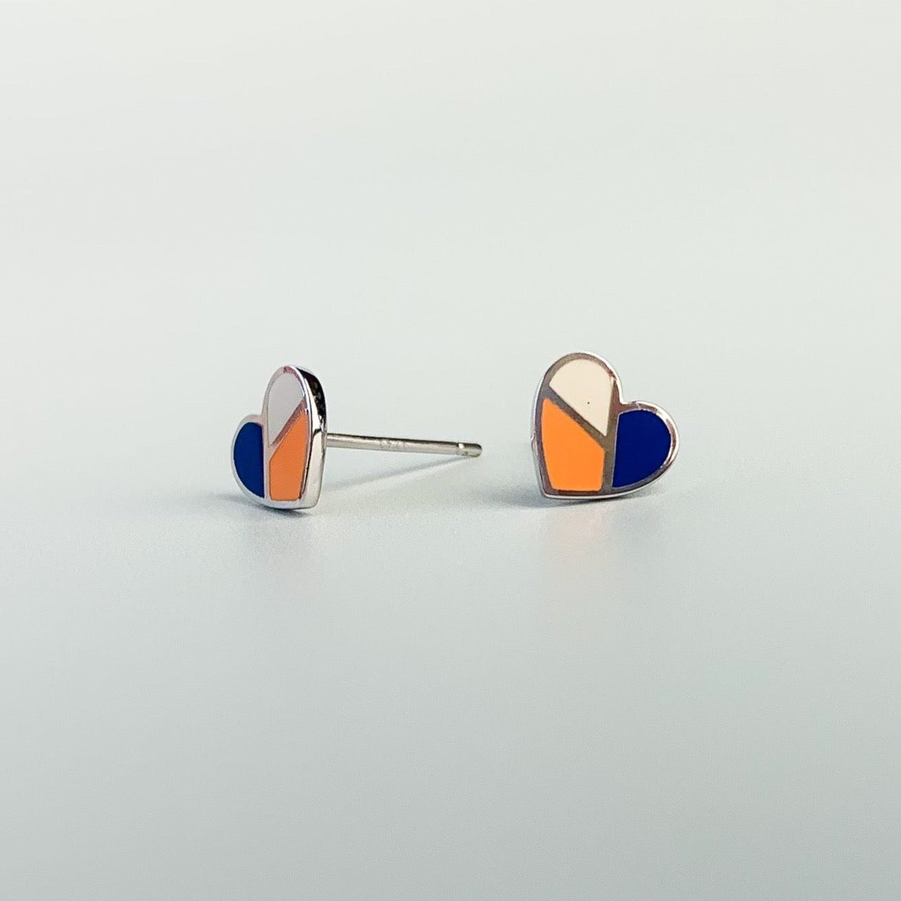 Geometric Heart Stud Earrings