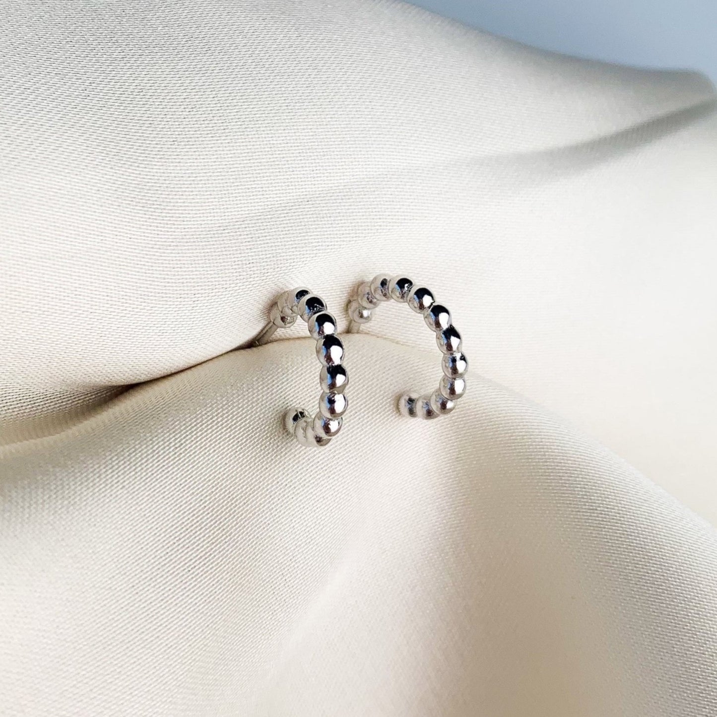 Bubble Texture Huggie Hoop Stud Earrings