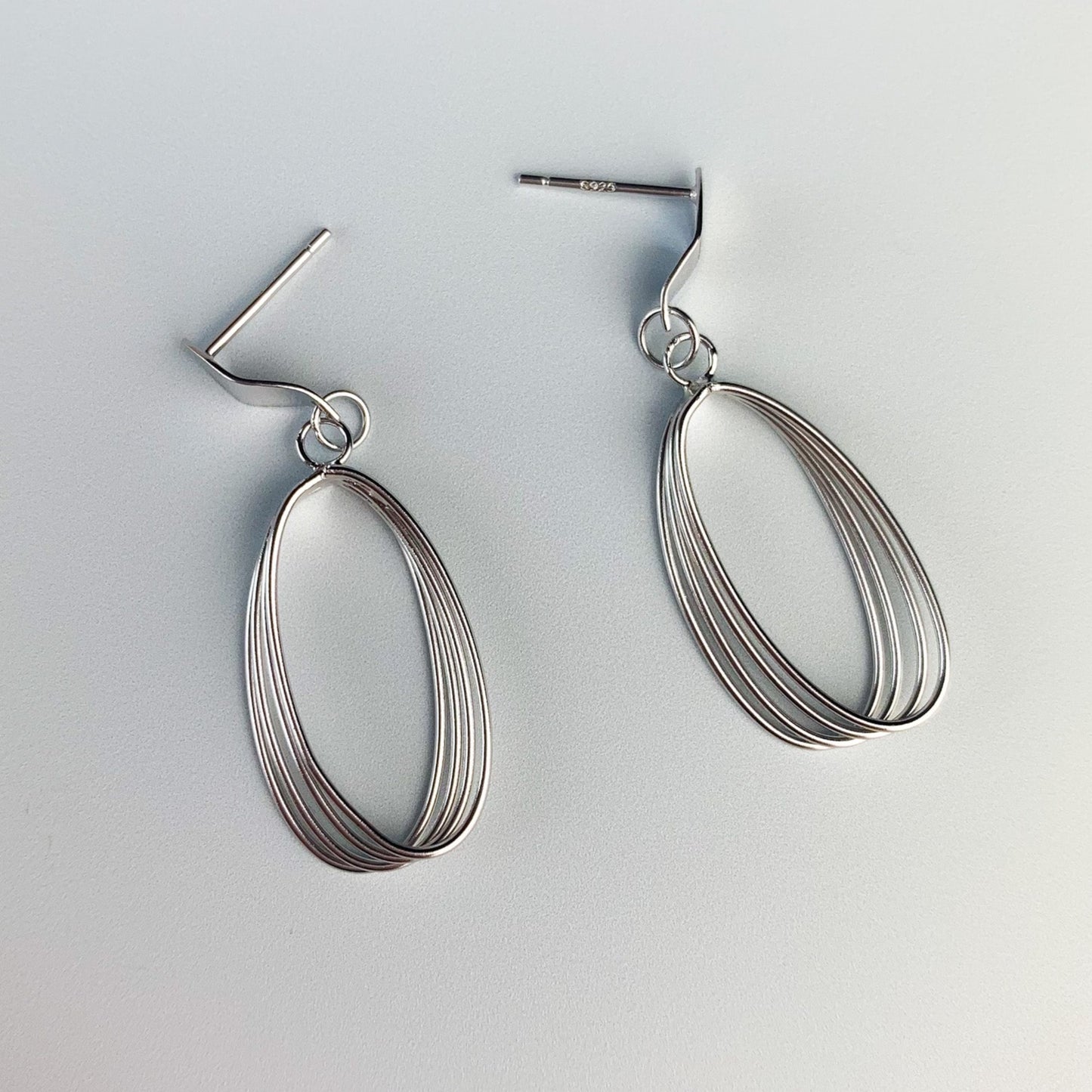 Oval Dangle Stud Earrings