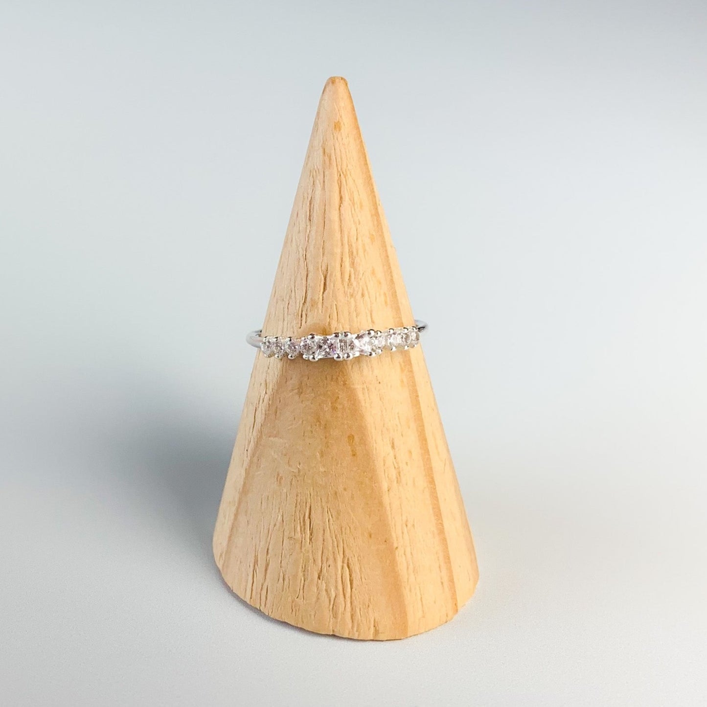 White or Sapphire Blue Crystal Ring