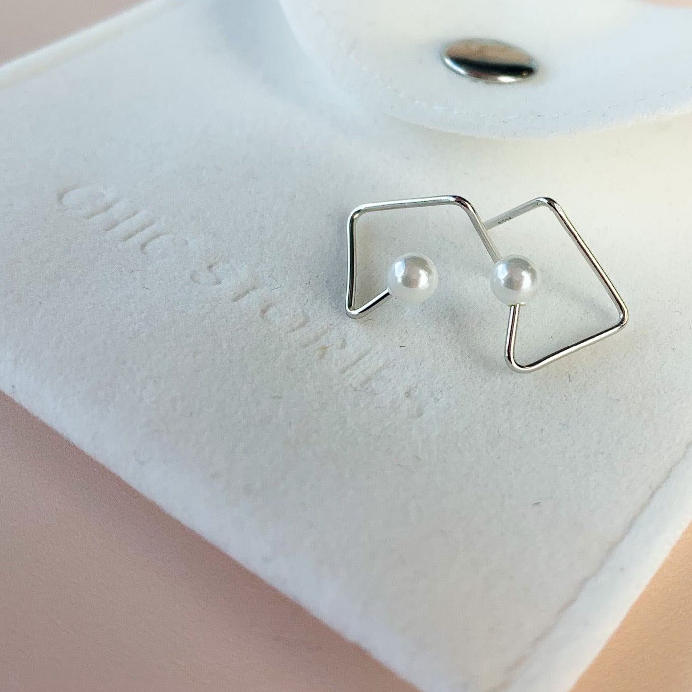 Pearl Triangle Open Hoops