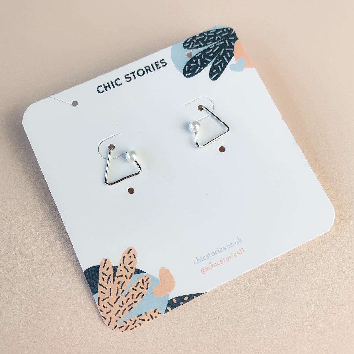 Pearl Triangle Open Hoops