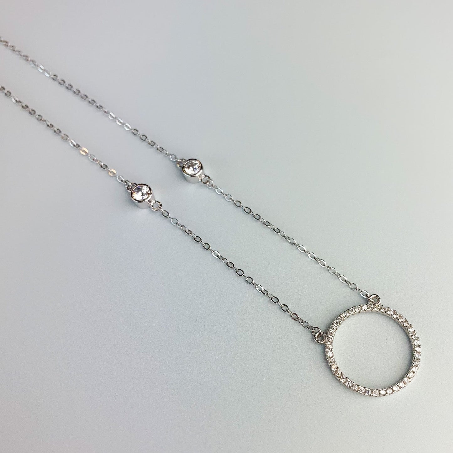 Crystal Circle Pendant Necklace