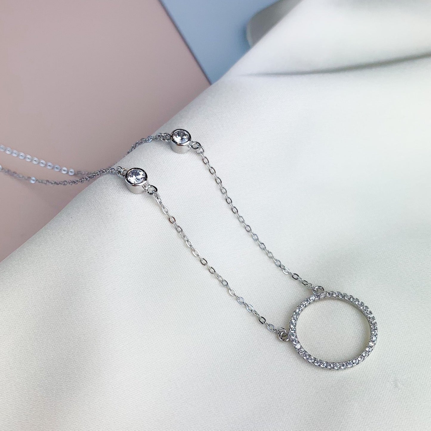 Crystal Circle Pendant Necklace