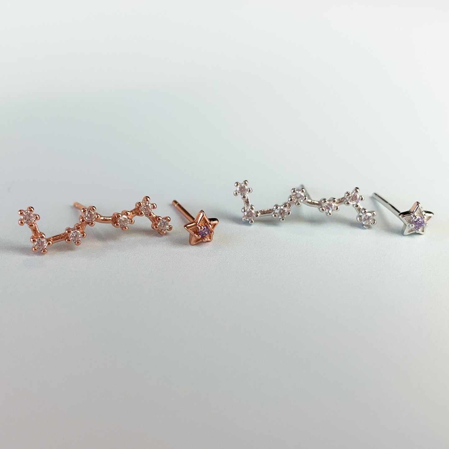 Asymmetrical Star Stud and Ear Climber Earrings