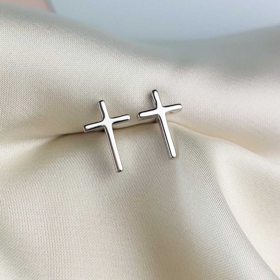 Minimalist Cross Stud Earrings
