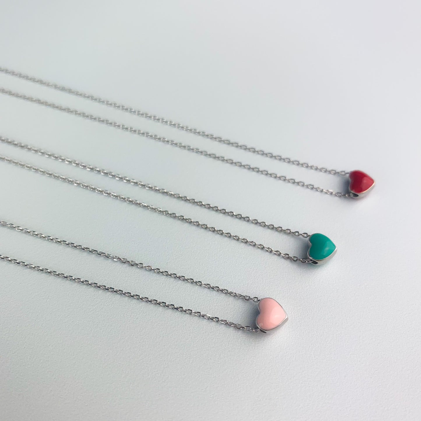 Red, Pink or Green Heart Necklace