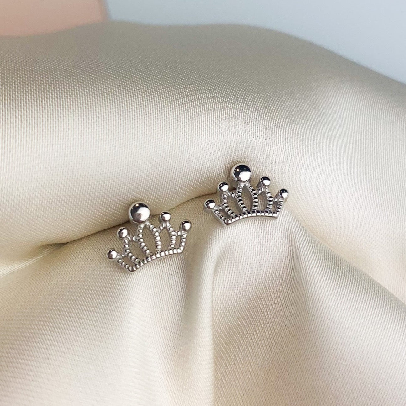 Tiny Crown Stud Earrings