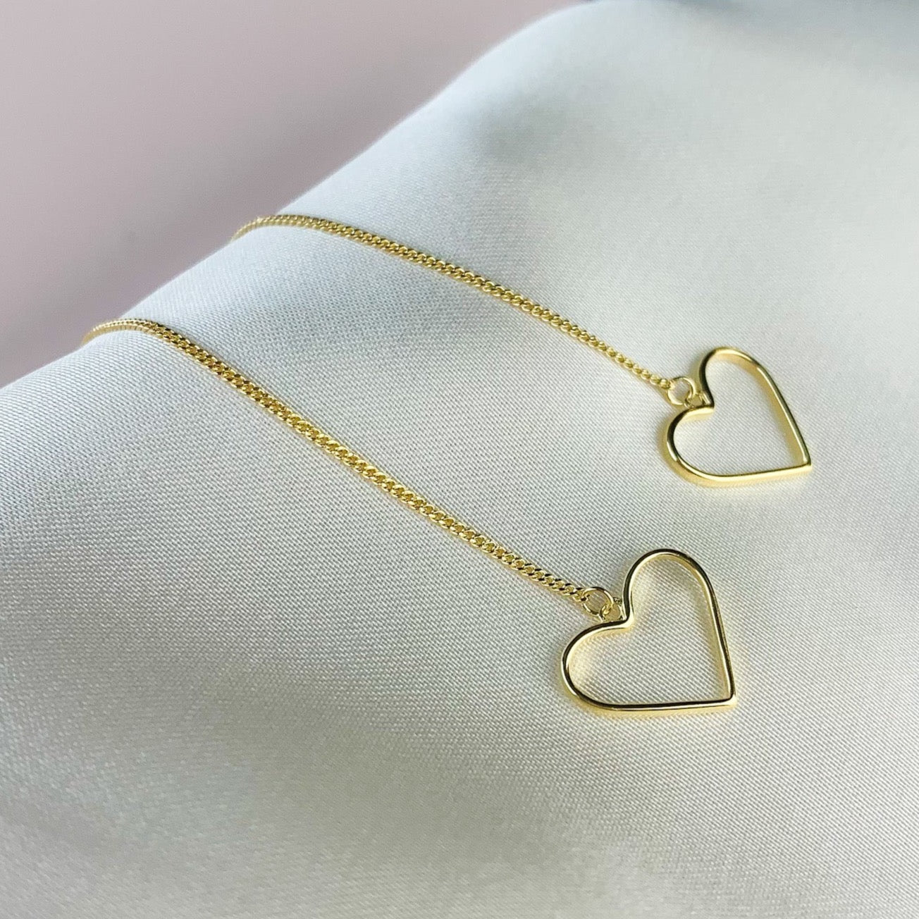 Heart Threader Earrings