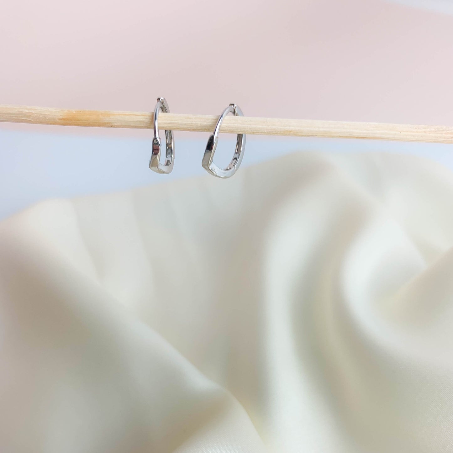 Chevron Huggie Hoop Earrings