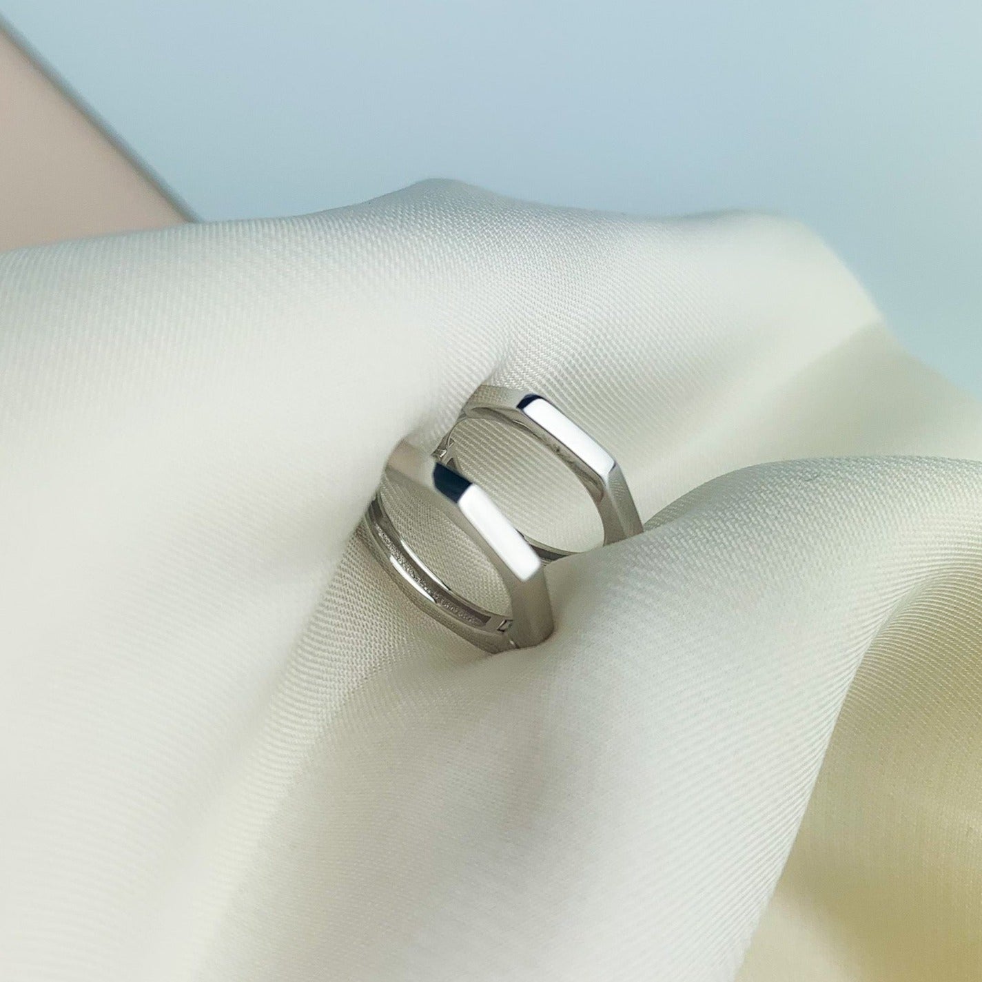 Geometric Huggie Hoop Earrings