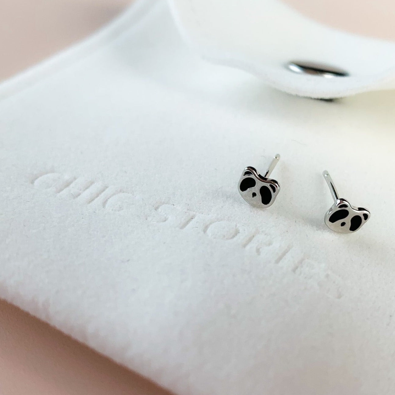 Tiny Racoon Stud Earrings