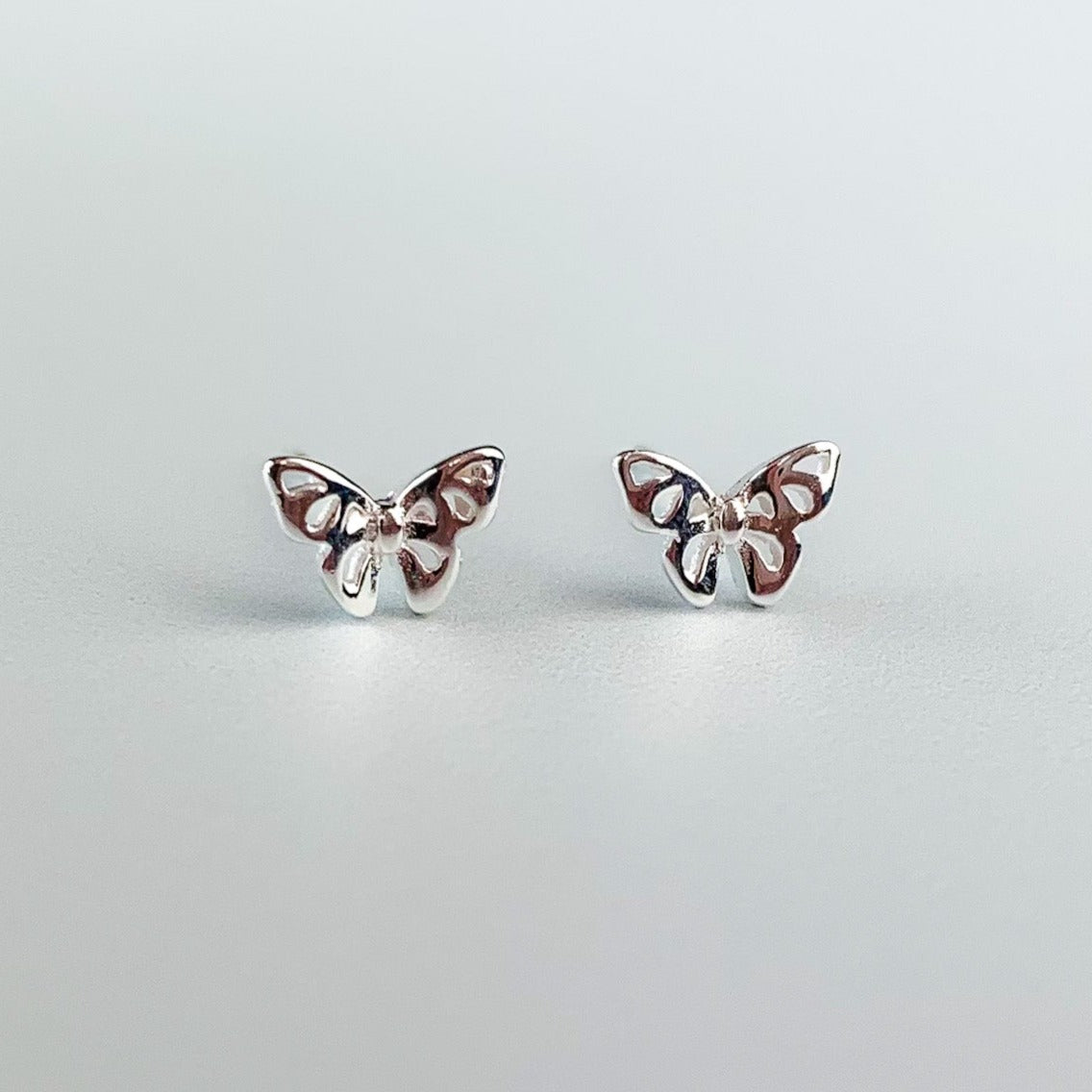 Sterling silver butterfly stud on sale earrings