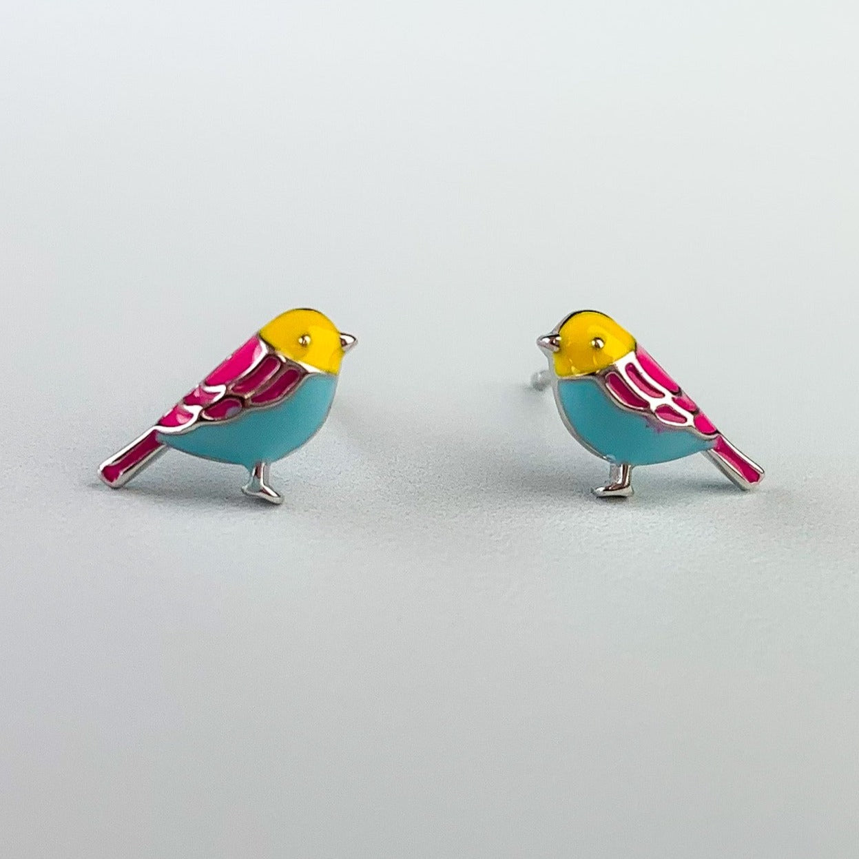 Colourful Bird Stud Earrings
