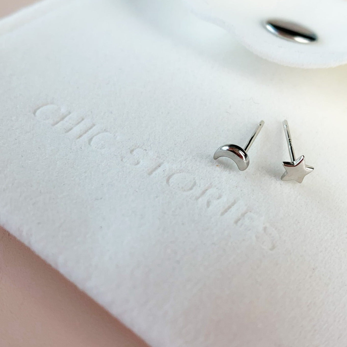 Moon and Star Stud Earrings