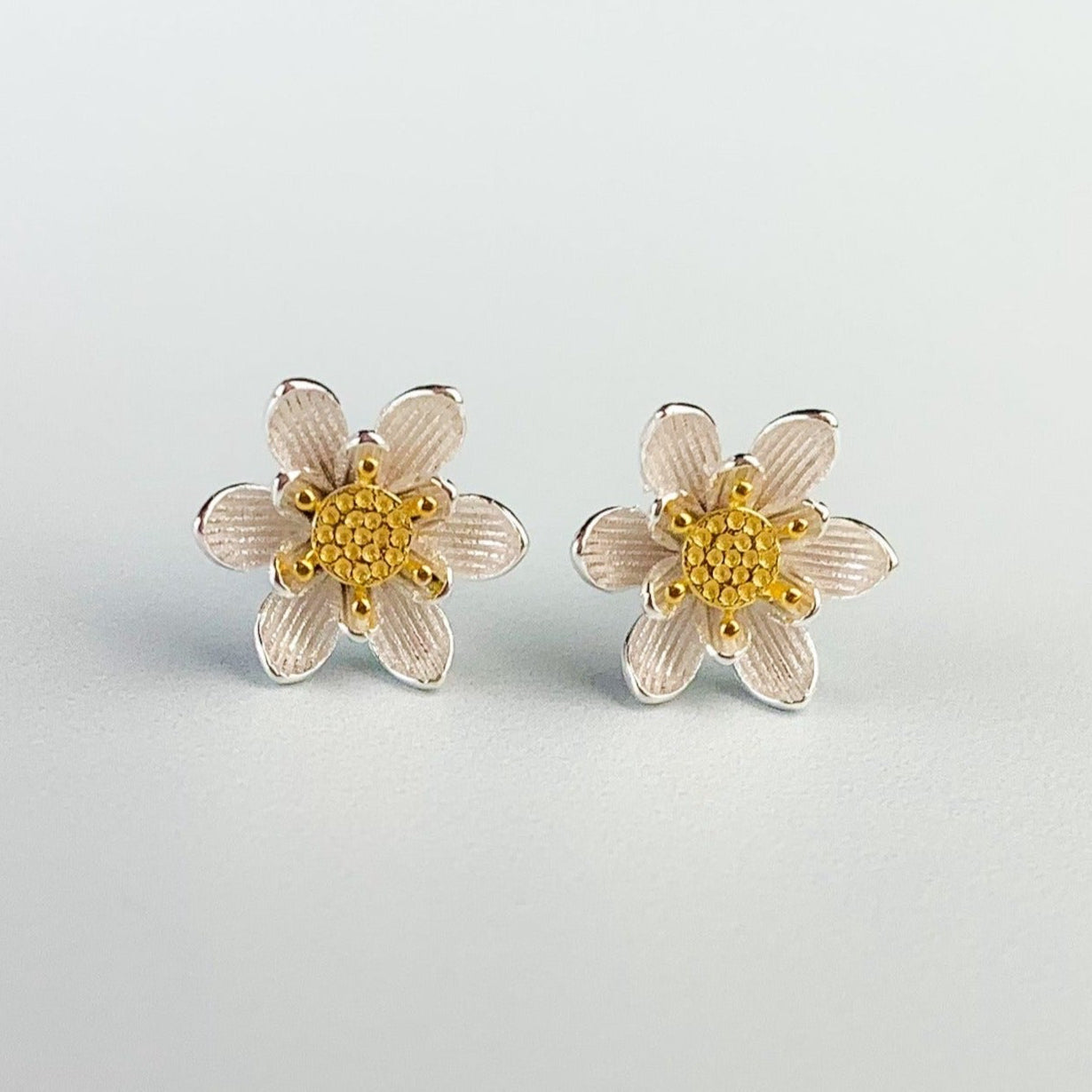 Magnolia Flower Stud Earrings