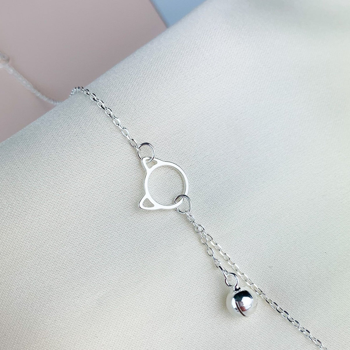 Cat Bracelet with Hanging Bell Charm