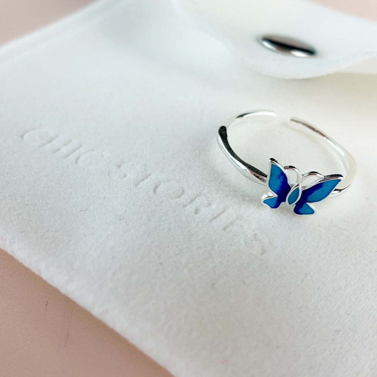 Blue Butterfly Adjustable Ring