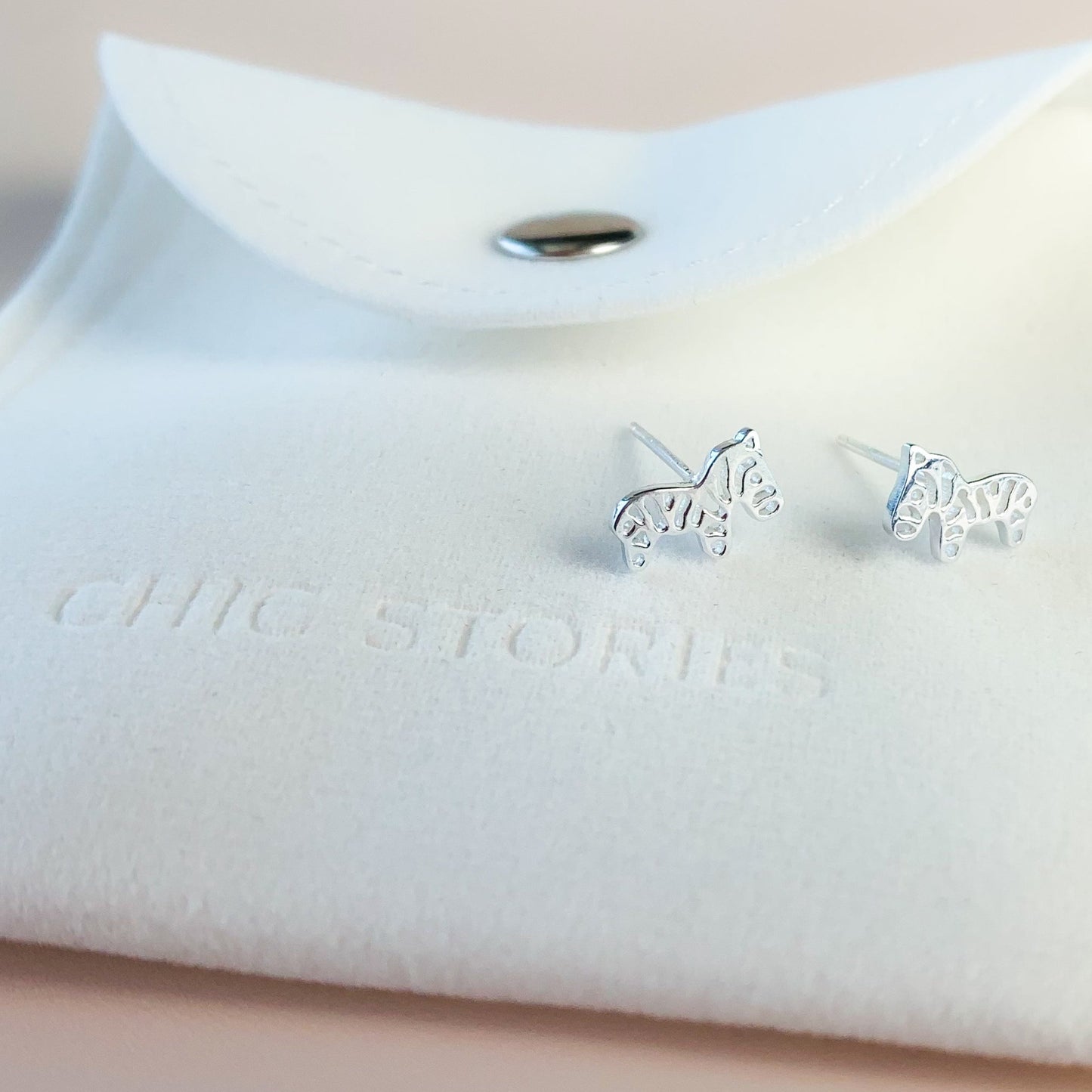 Tiny Zebra Stud Earrings