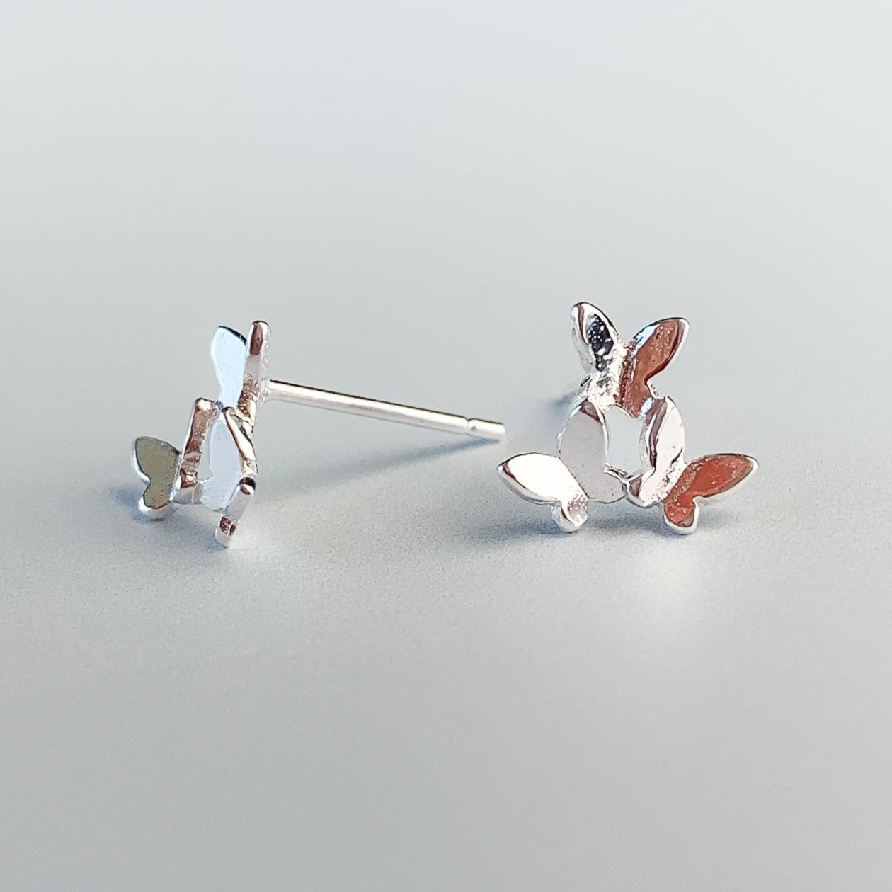 Three Butterfly Stud Earrings