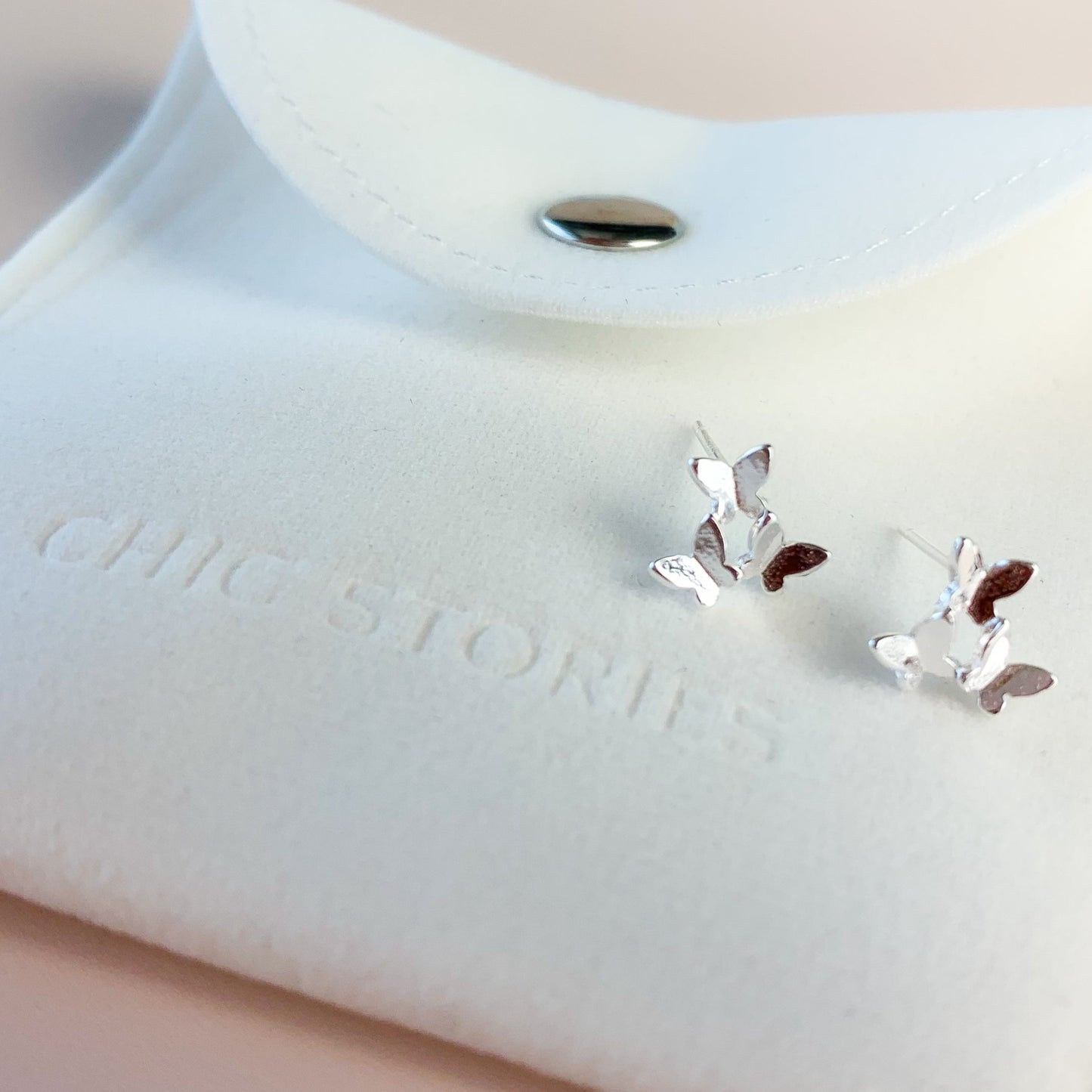 Three Butterfly Stud Earrings