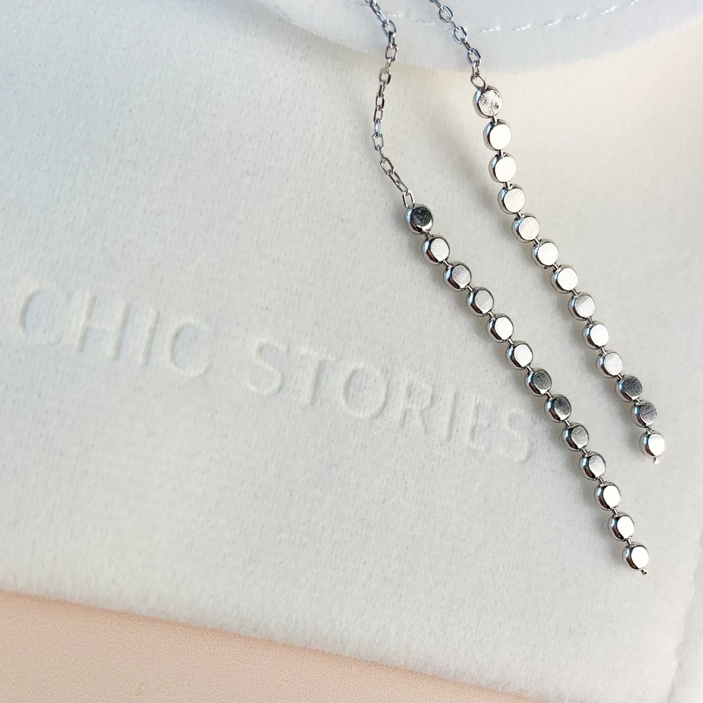 Circle Chain Dangle Threader Earrings