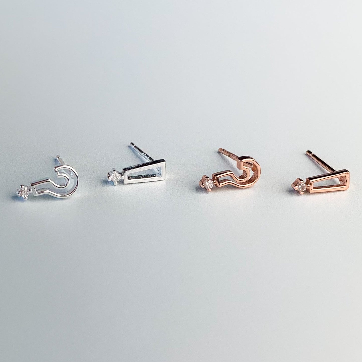 Exclamation and Question Mark Asymmetrical Stud Earrings