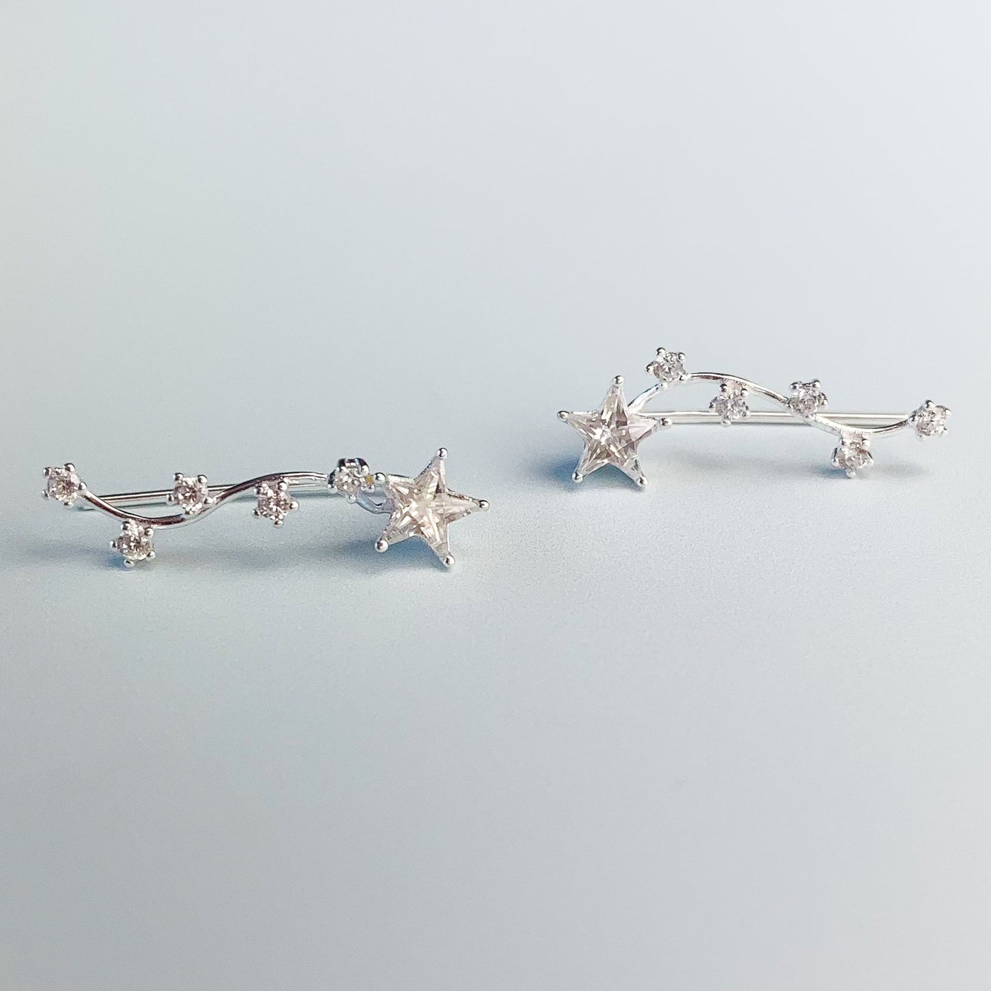 Crystal Star Ear Climber Earrings