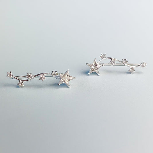 Crystal Star Ear Climber Earrings