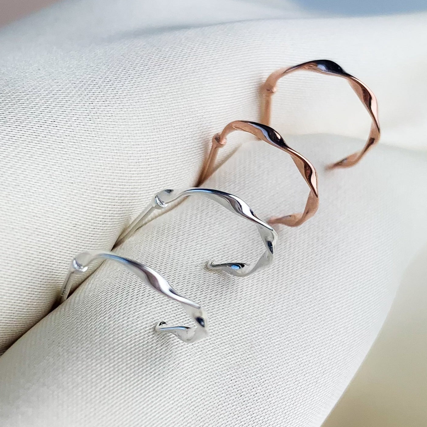 Twisted Open Hoop Stud Earrings
