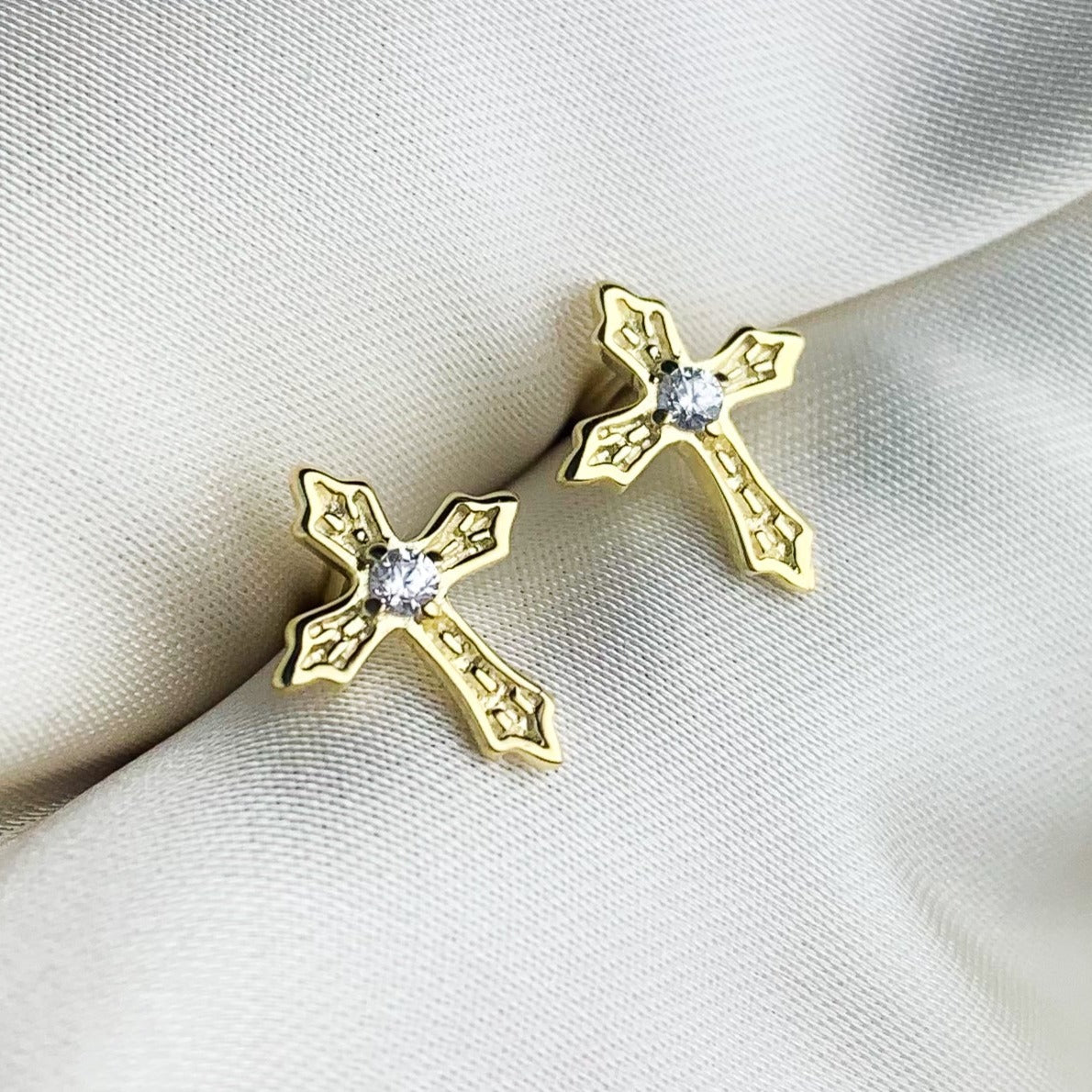 Gothic Style Cross Stud Earrings