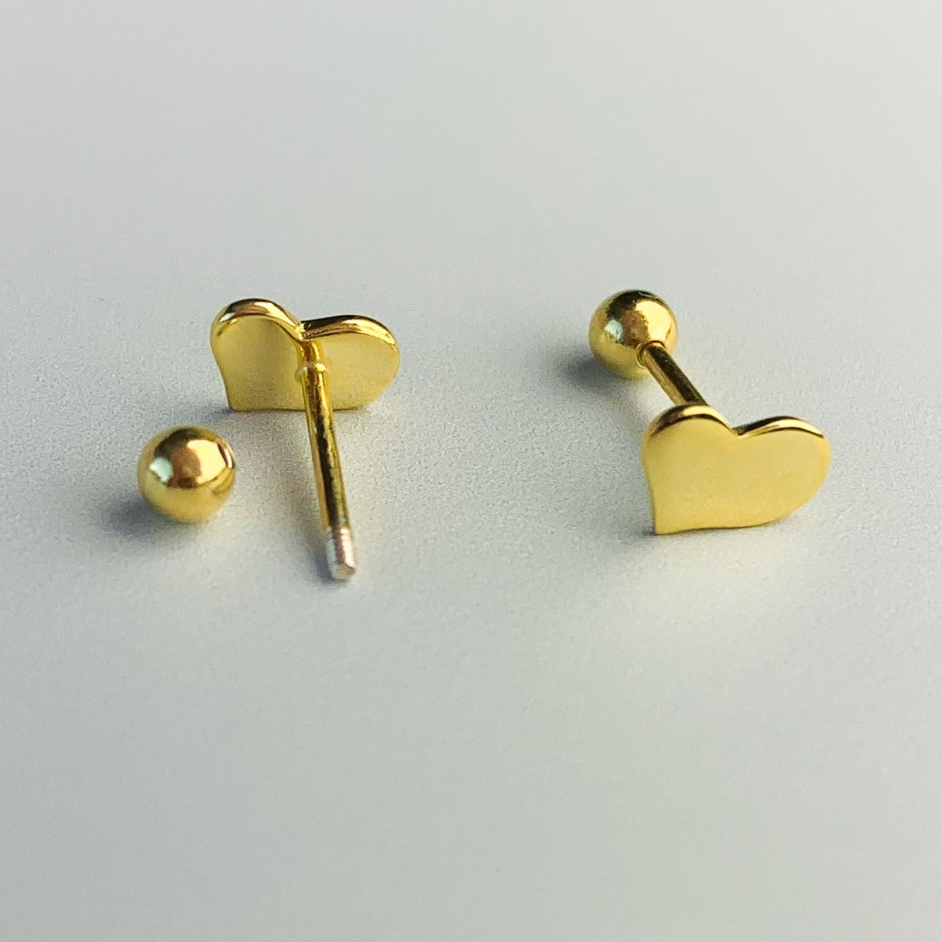 Simple Heart Screw Back Stud Earrings